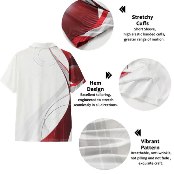 Men's Geometric Zip Polo Shirts Golf Shirt Short Sleeve Polo Shirts Collared Shirts Business Casual Vacation Wear Formal Wear Festival Wear 3D Print Quarter Zip Polo Yellow Army Green Red