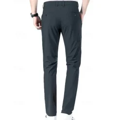 Men's Golf Pants Trousers Casual Pants Stretch Pants Pocket Plain Comfort Breathable Outdoor Daily Going out Fashion Casual Black Blue