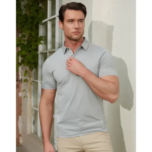 Men's Golf Polo Shirt Black White Light Green Short Sleeve Top Golf Attire Clothes Outfits Wear Apparel