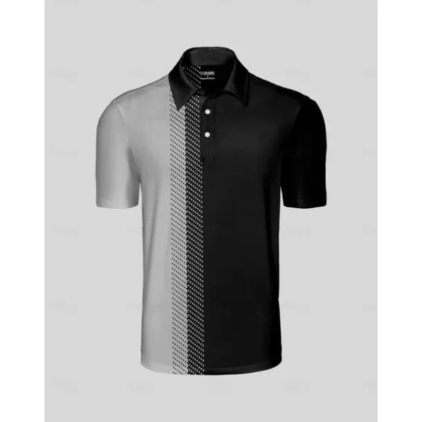 Men's Golf Polo Shirt Black Short Sleeve Top Golf Attire Clothes Outfits Wear Apparel
