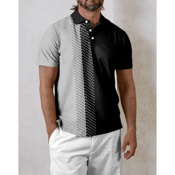 Men's Golf Polo Shirt Black Short Sleeve Top Golf Attire Clothes Outfits Wear Apparel