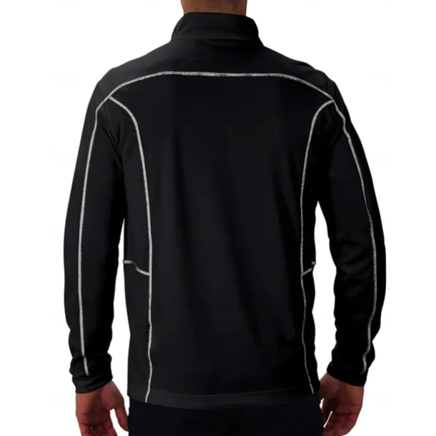 Men's Golf Polo Shirt Black Long Sleeve Top Golf Attire Clothes Outfits Wear Apparel