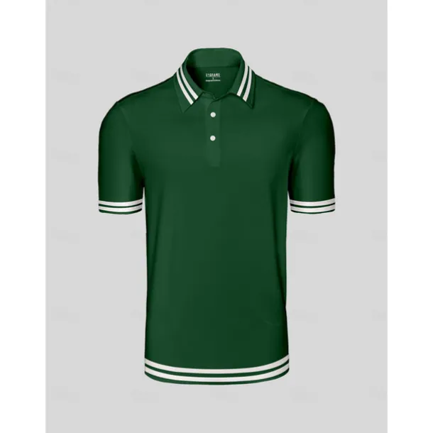Men's Golf Polo Shirt Dark Green Short Sleeve Top Golf Attire Clothes Outfits Wear Apparel