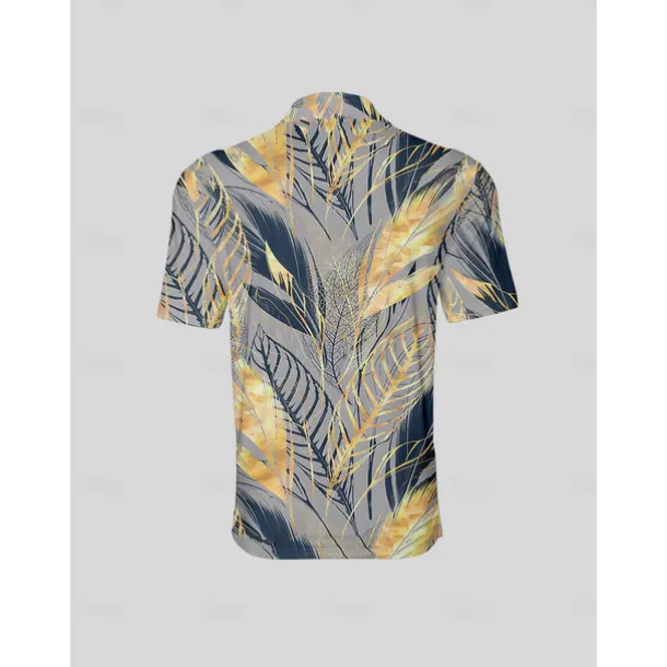 Men's Golf Polo Shirt Dark Blue Short Sleeve Top Golf Attire Clothes Outfits Wear Apparel