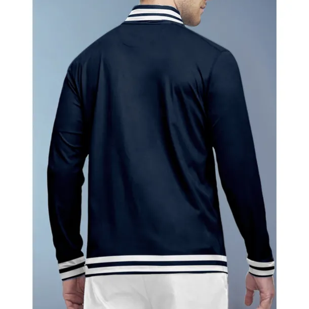Men's Golf Polo Shirt Navy Blue Long Sleeve Top Golf Attire Clothes Outfits Wear Apparel