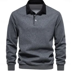 Men's Golf Pullover Sweatshirt Black Navy Blue Dark Grey Long Sleeve Top Golf Attire Clothes Outfits Wear Apparel