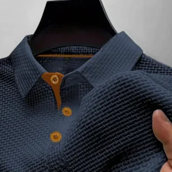 Men's Golf Shirt Golf Polos Shirts Work Casual Lapel Short Sleeve Basic Modern Plain Buttons Jacquard Summer Regular Fit Black White Navy Blue Blue sky blue Dark Gray Golf Shirt