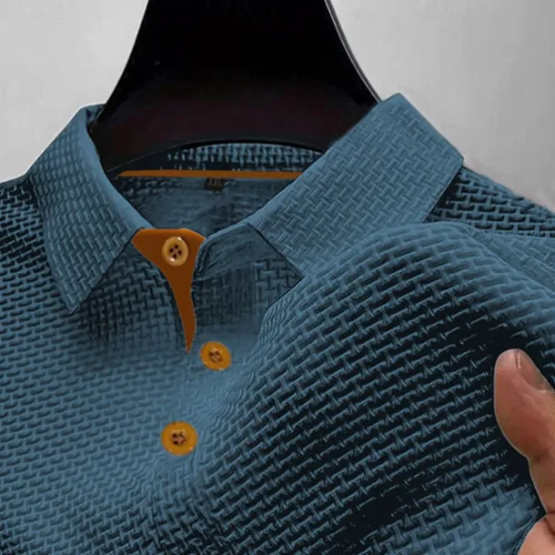 Men's Golf Shirt Golf Polos Shirts Work Casual Lapel Short Sleeve Basic Modern Plain Buttons Jacquard Summer Regular Fit Black White Navy Blue Blue sky blue Dark Gray Golf Shirt