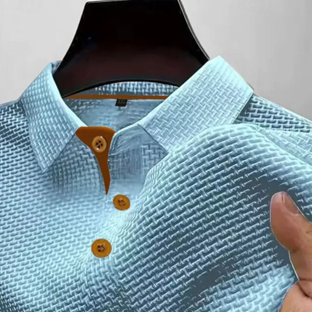 Men's Golf Shirt Golf Polos Shirts Work Casual Lapel Short Sleeve Basic Modern Plain Buttons Jacquard Summer Regular Fit Black White Navy Blue Blue sky blue Dark Gray Golf Shirt