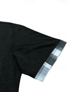 Men's Golf Shirt Golf Polos Shirts Work Casual Lapel Short Sleeve Basic Modern Plaid Color Block Patchwork Buttons Summer Spring Regular Fit Wine Black Blue Green Khaki Light Grey Golf Shirt