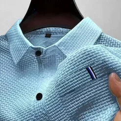 Men's Golf Shirt Golf Polos Shirts Casual Sports Lapel Short Sleeve Basic Comfortable Plain Buttons Jacquard Summer Regular Fit Black White Navy Blue Blue sky blue Dark Gray Golf Shirt