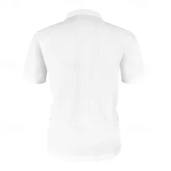 Men's Golf Shirt Golf Polos Shirts Casual Sports Lapel Short Sleeve Basic Comfortable Plain Buttons Jacquard Summer Regular Fit Black White Navy Blue Blue sky blue Dark Gray Golf Shirt