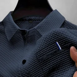 Men's Golf Shirt Golf Polos Shirts Casual Sports Lapel Short Sleeve Basic Comfortable Plain Buttons Jacquard Summer Regular Fit Black White Navy Blue Blue sky blue Dark Gray Golf Shirt