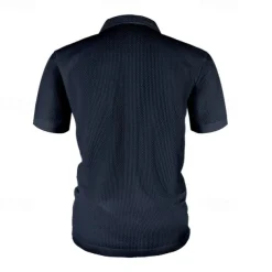 Men's Golf Shirt Golf Polos Shirts Casual Sports Lapel Short Sleeve Basic Comfortable Plain Buttons Jacquard Summer Regular Fit Black White Navy Blue Blue sky blue Dark Gray Golf Shirt