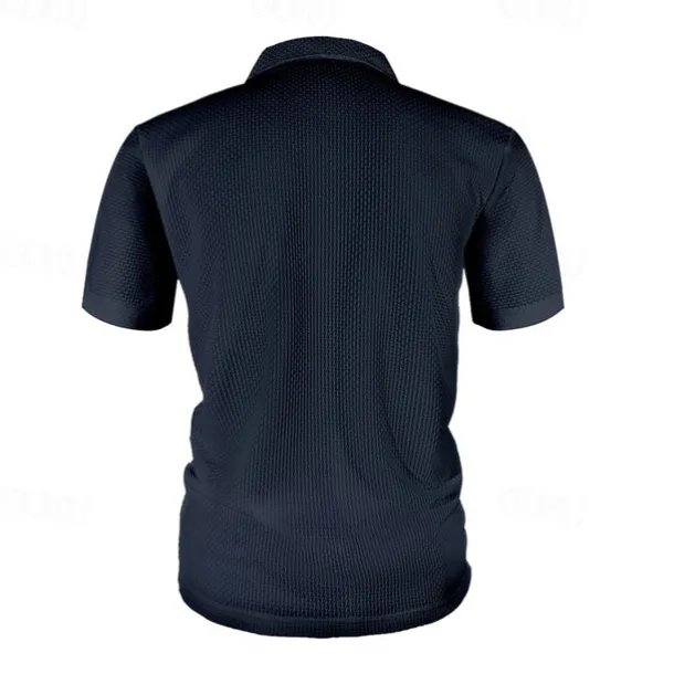 Men's Golf Shirt Golf Polos Shirts Casual Sports Lapel Short Sleeve Basic Comfortable Plain Buttons Jacquard Summer Regular Fit Black White Navy Blue Blue sky blue Dark Gray Golf Shirt
