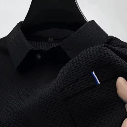 Men's Golf Shirt Golf Polos Shirts Casual Sports Lapel Short Sleeve Basic Comfortable Plain Buttons Jacquard Summer Regular Fit Black White Navy Blue Blue sky blue Dark Gray Golf Shirt