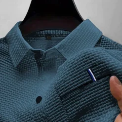 Men's Golf Shirt Golf Polos Shirts Casual Sports Lapel Short Sleeve Basic Comfortable Plain Buttons Jacquard Summer Regular Fit Black White Navy Blue Blue sky blue Dark Gray Golf Shirt