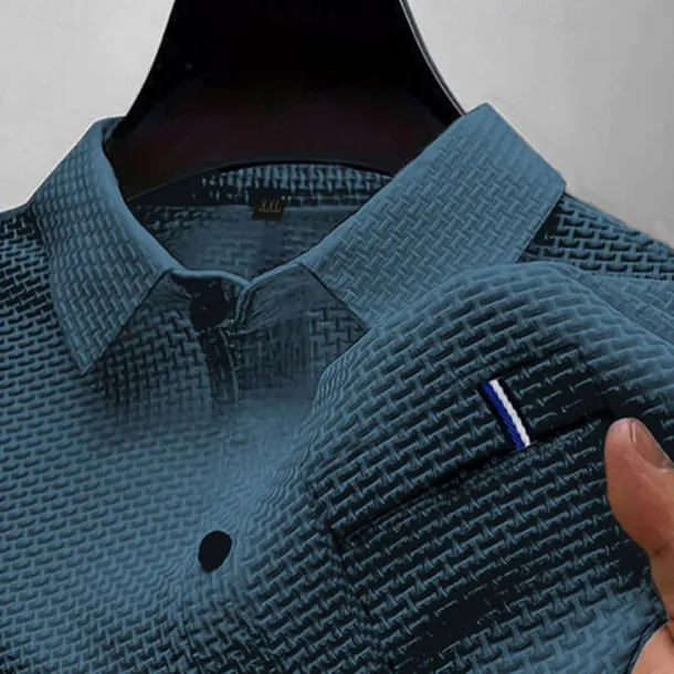 Men's Golf Shirt Golf Polos Shirts Casual Sports Lapel Short Sleeve Basic Comfortable Plain Buttons Jacquard Summer Regular Fit Black White Navy Blue Blue sky blue Dark Gray Golf Shirt