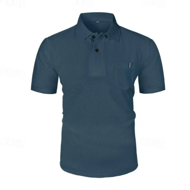 Men's Golf Shirt Golf Polos Shirts Casual Sports Lapel Short Sleeve Basic Comfortable Plain Buttons Jacquard Summer Regular Fit Black White Navy Blue Blue sky blue Dark Gray Golf Shirt