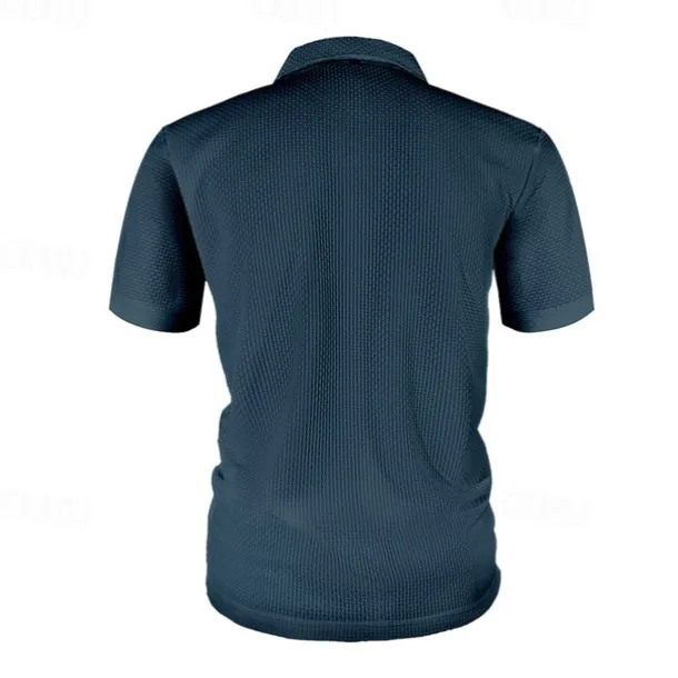 Men's Golf Shirt Golf Polos Shirts Casual Sports Lapel Short Sleeve Basic Comfortable Plain Buttons Jacquard Summer Regular Fit Black White Navy Blue Blue sky blue Dark Gray Golf Shirt