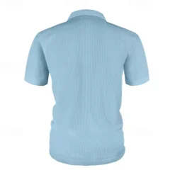 Men's Golf Shirt Golf Polos Shirts Casual Sports Lapel Short Sleeve Basic Comfortable Plain Buttons Jacquard Summer Regular Fit Black White Navy Blue Blue sky blue Dark Gray Golf Shirt