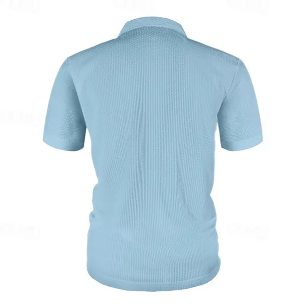 Men's Golf Shirt Golf Polos Shirts Casual Sports Lapel Short Sleeve Basic Comfortable Plain Buttons Jacquard Summer Regular Fit Black White Navy Blue Blue sky blue Dark Gray Golf Shirt