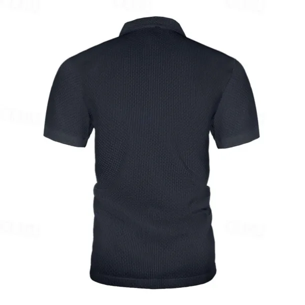 Men's Golf Shirt Golf Polos Shirts Casual Sports Lapel Short Sleeve Basic Comfortable Plain Buttons Jacquard Summer Regular Fit Black White Navy Blue Blue sky blue Dark Gray Golf Shirt