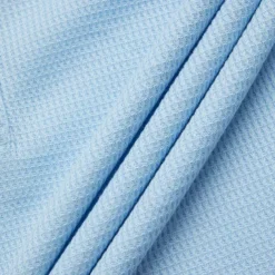 Men's Golf Shirt Waffle Knit Polo Shirt Casual Holiday Lapel Short Sleeve Fashion Old Money Style Plain Button Summer Spring Regular Fit White Light Blue Golf Shirt