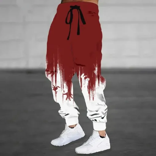Men's Gradient Dripping Ink Sweatpants Joggers Trousers Mid Waist Drawstring Elastic Waist Casual Jogging Streetwear Workout Athletic Sweatpants with Pockets Spring Fall 3D Print Black Red Purple