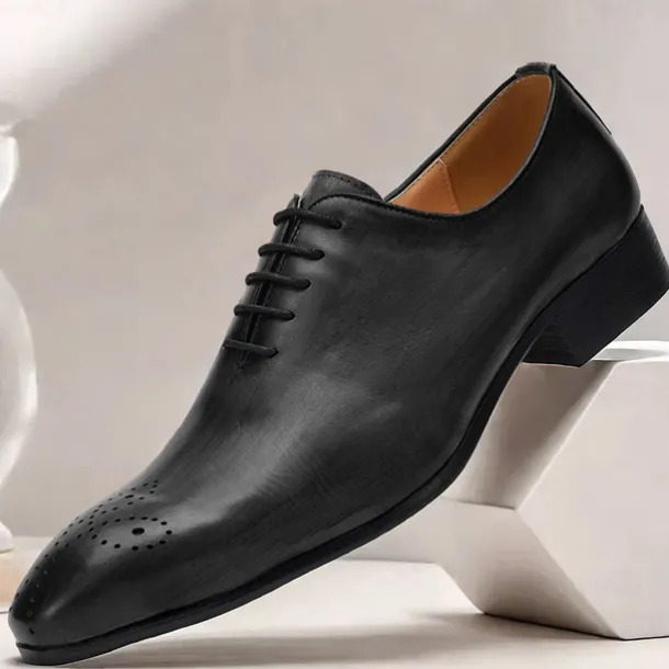 Men's Gradient Purple Oxford Shoes - Premium Cowhide Formal Dress Shoes for Business & Special Occasions