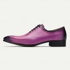 Men's Gradient Purple Oxford Shoes - Premium Cowhide Formal Dress Shoes for Business & Special Occasions