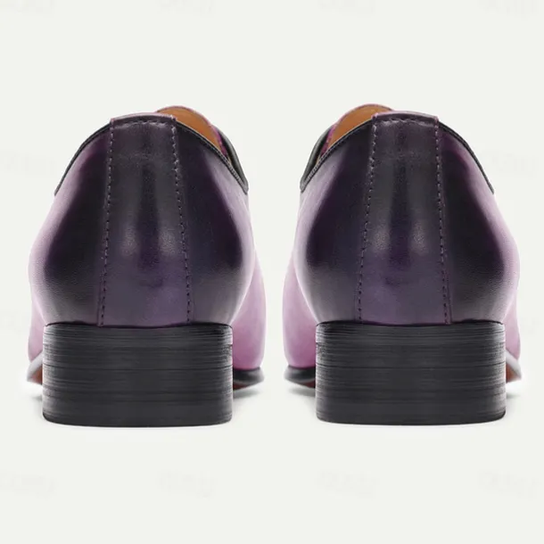 Men's Gradient Purple Oxford Shoes - Premium Cowhide Formal Dress Shoes for Business & Special Occasions