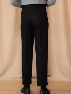 Men's Graduation Dress Pants Trousers Chinos Buttons Pocket Plain Comfort Formal Party Work Fashion Classic Style Black Brown Micro-elastic