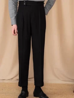 Men's Graduation Dress Pants Trousers Chinos Buttons Pocket Plain Comfort Formal Party Work Fashion Classic Style Black Brown Micro-elastic