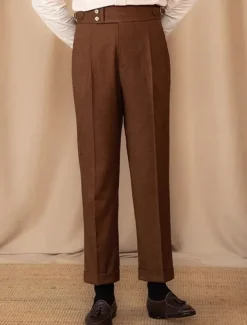 Men's Graduation Dress Pants Trousers Chinos Buttons Pocket Plain Comfort Formal Party Work Fashion Classic Style Black Brown Micro-elastic