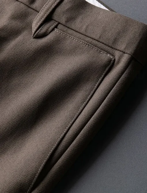 Men's Graduation Dress Pants Trousers Chinos Buttons Pocket Solid Color Comfort Formal Party Work Fashion Classic Style Black Coffee Micro-elastic