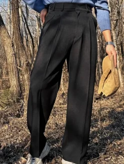 Men's Graduation Dress Pants Trousers Chinos Slacks Pocket Straight Leg Plain Comfort Formal Party Work Fashion Classic Style Black Khaki Micro-elastic