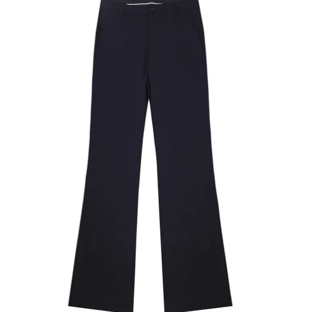 Men's Graduation Dress Pants Flared Pants Bell Bottom Trousers Pocket Straight Leg Solid Colored Comfort Wedding Office Business Streetwear Retro Black Deep Blue Micro-elastic