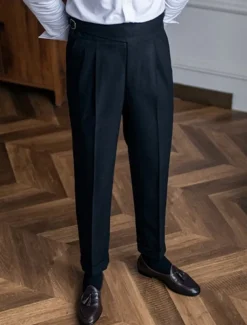 Men's Graduation Dress Pants Trousers Chinos Pocket Solid Color Comfort Formal Party Work Fashion Classic Style Black Khaki Micro-elastic