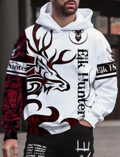 Men's Graphic Animal Dragon Hoodie Hoodies Sweatshirt Streetwear Designer Long Sleeve Hooded Sports & Outdoor Daily Wine Red Pink Print Spring & Fall Designer