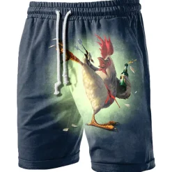 Men's Graphic Animal Turkey Shorts Summer Shorts Beach Shorts Mid Waist Streetwear Hawaiian Designer Casual Daily Holiday Drawstring Elastic Waist 3D Print Designer Clothing Apparel