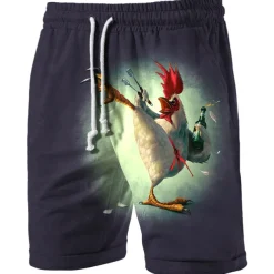 Men's Graphic Animal Turkey Shorts Summer Shorts Beach Shorts Mid Waist Streetwear Hawaiian Designer Casual Daily Holiday Drawstring Elastic Waist 3D Print Designer Clothing Apparel