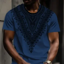 Men's Graphic Bohemian T shirt Short Sleeve T shirt 3D Print Crew Neck Shirt Vintage Designer Ethnic Outdoor Daily Sports Black-White White Yellow Spring & Summer Clothing Apparel S M L XL 2XL 3XL