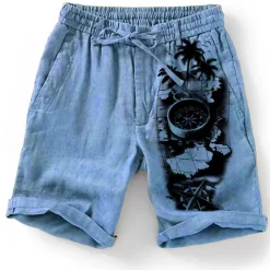 Men's Graphic Coconut Tree Map Shorts Summer Shorts Beach Shorts Mid Waist Streetwear Hawaiian Designer Casual Daily Holiday Drawstring Elastic Waist 3D Print Designer Clothing Apparel