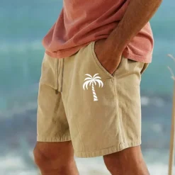 Men's Graphic Coconut Tree Shorts Summer Shorts Beach Shorts Mid Waist Streetwear Hawaiian Designer Casual Daily Holiday Drawstring Elastic Waist 3D Print Designer Clothing Apparel