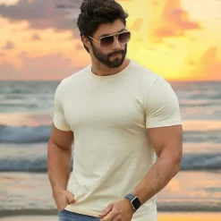Men's Graphic Coconut Tree T Shirt Tee Top Short Sleeve T shirt Crew Neck Shirt Fashion Outdoor Casual Street Casual Daily Beige Spring & Summer Clothing Apparel S M L XL XXL