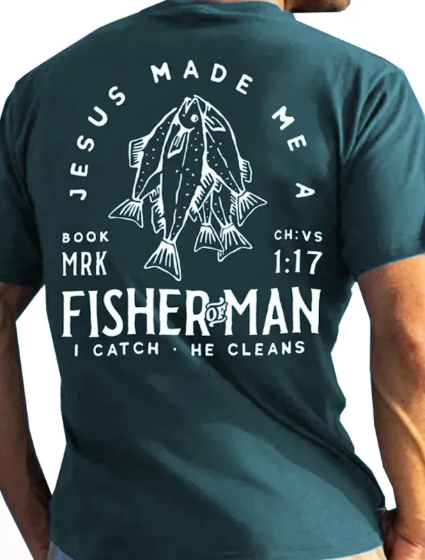 Men's Graphic Fish T Shirt Tee Cotton Short Sleeve Graphic Shirt Black Red Dark Gray Comfortable Tee Vacation Daily Wear Fashion Designer Clothing