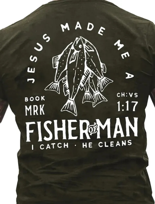 Men's Graphic Fish T Shirt Tee Cotton Short Sleeve Graphic Shirt Black Red Dark Gray Comfortable Tee Vacation Daily Wear Fashion Designer Clothing