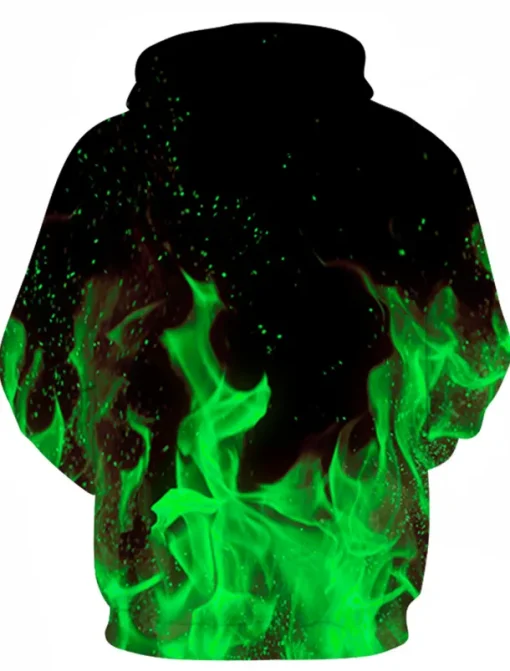 Men's Graphic Flame Hoodie Hoodies Sweatshirt Party Casual Long Sleeve Hooded Club Weekend Blue Fuchsia Designer