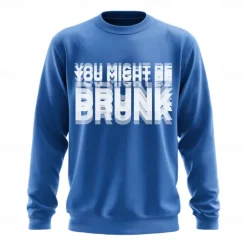 Men's Graphic Funny Slang Sweatshirt Fashion Daily Long Sleeve Crew Neck Black Red Crewneck 3D All Seasons Designer